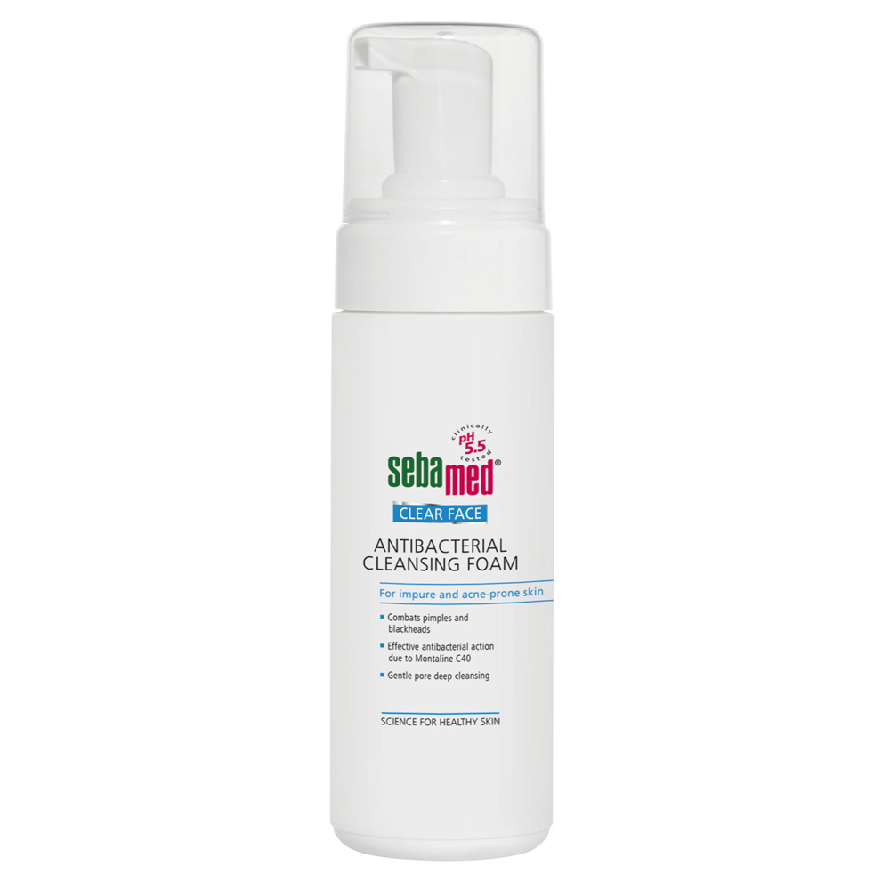 

Пенка для лица для жирной кожи clear face antibacterial cleansing foam Sebamed, 150 мл