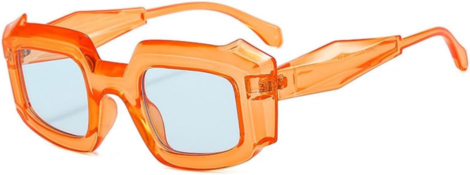 

Популярные модные солнцезащитные очки конфетных цветов для женщин, ретро-очки неправильной формы, защита от УФ-излучения UV400, трендовые солнцезащитные очки для мужчин, сине-красные солнцезащитные очки TYUVIVO, Orange Light Blue