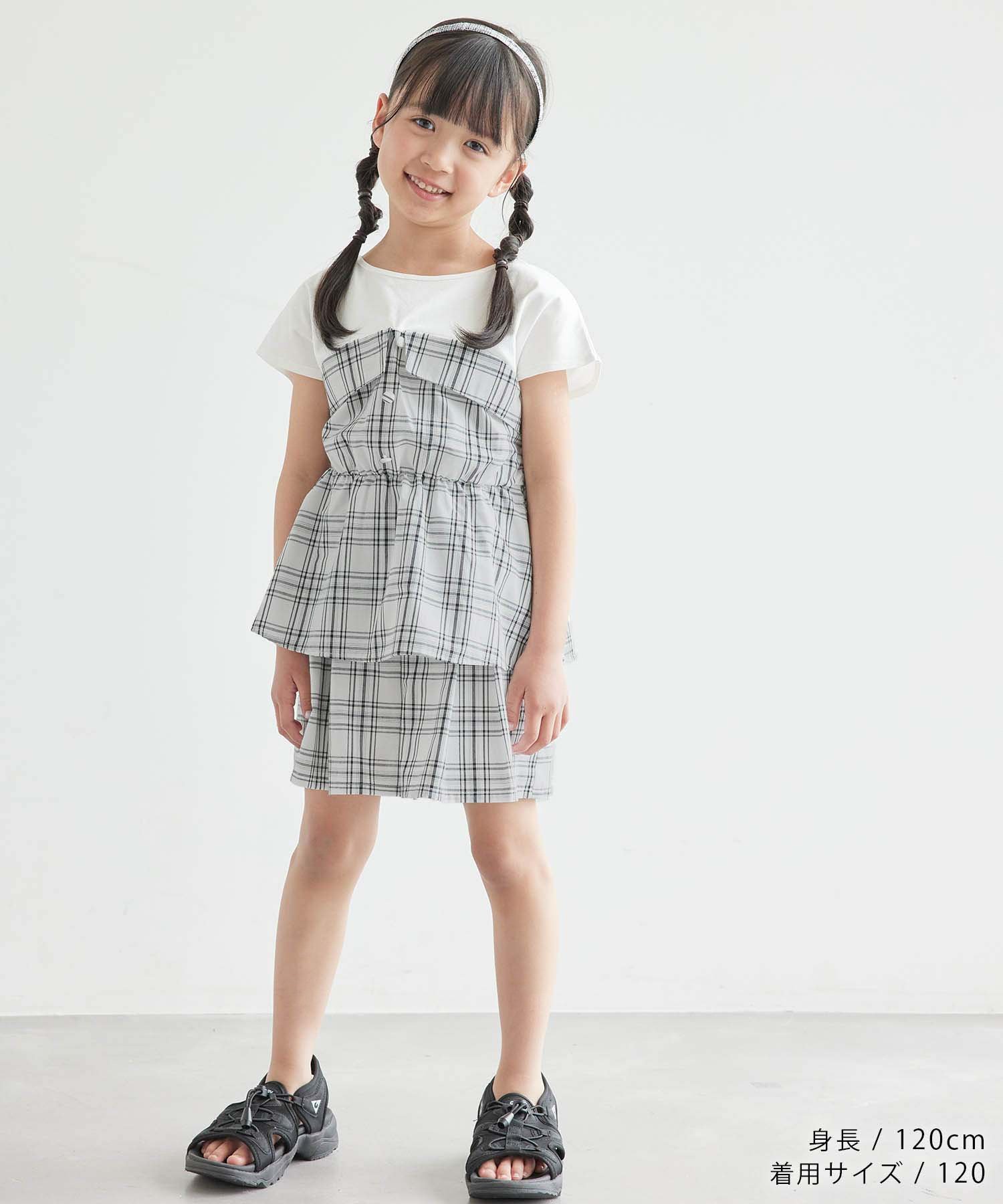 Брюки в клетку с защипами / Подходят для комплектов ROPE' PICNIC KIDS, Black (02)