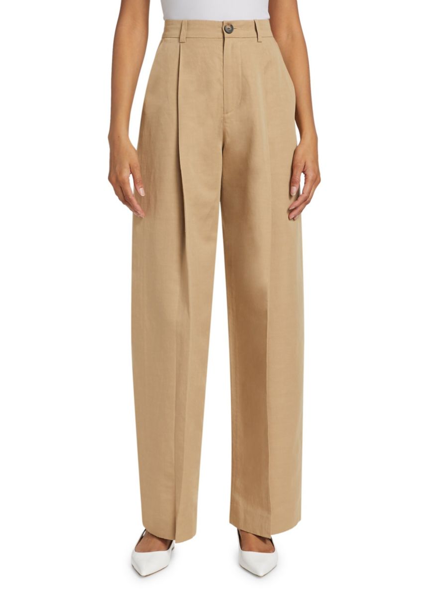 

Плиссированные брюки с высокой талией Vince, цвет Rye