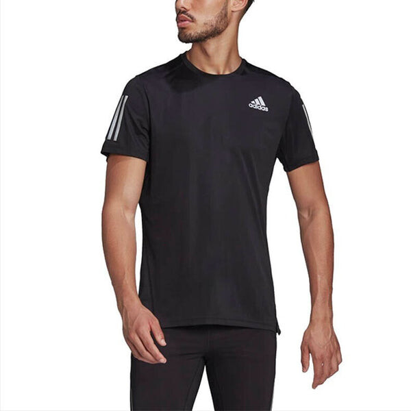 Футболка Men's adidas Solid Color Breathable Round Neck Pullover Short Sleeve Black T-Shirt, черный — фото 2