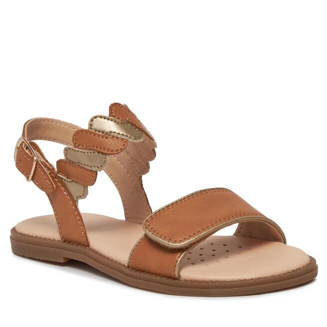 Сандалии Geox J Sandal Karly Girl J4535G 054AJ C5B2U S Biscuit/Platinum, бежевый — фото 2