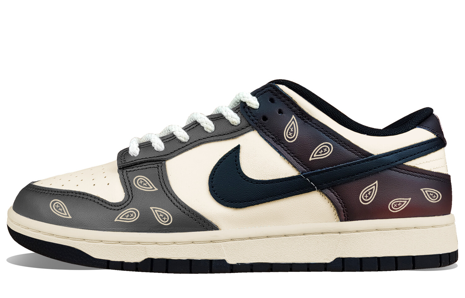 

Кроссовки Nike Dunk Skateboarding Shoes Men Low-top Black/Wine Red, цвет Coffee