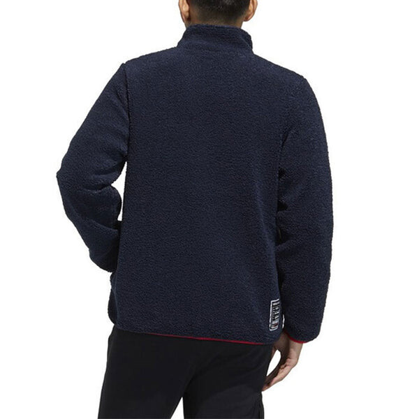 Куртка neo brlv jkt stand-up collar contrast fleece jacket for men red/blue/white Adidas, белый — фото 3