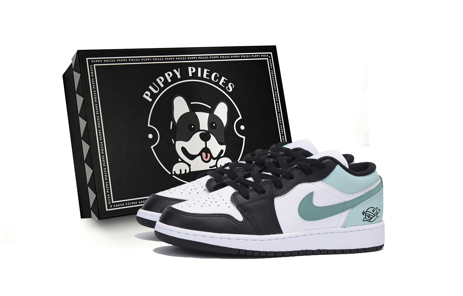 

Кроссовки Air Jordan 1 Vintage Basketball Shoes Men Low-top Black Tiffany, черный