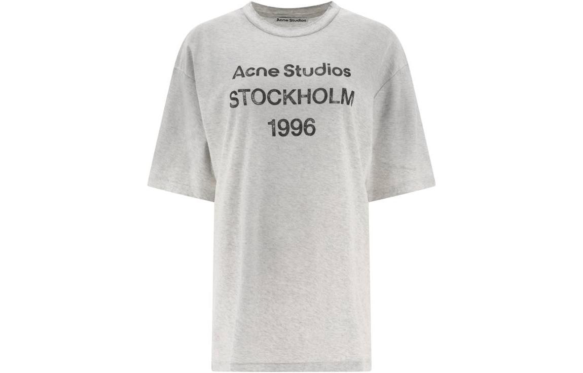 Футболка с рукавом дроп-шоулдер женская серая Acne Studios — фото 2
