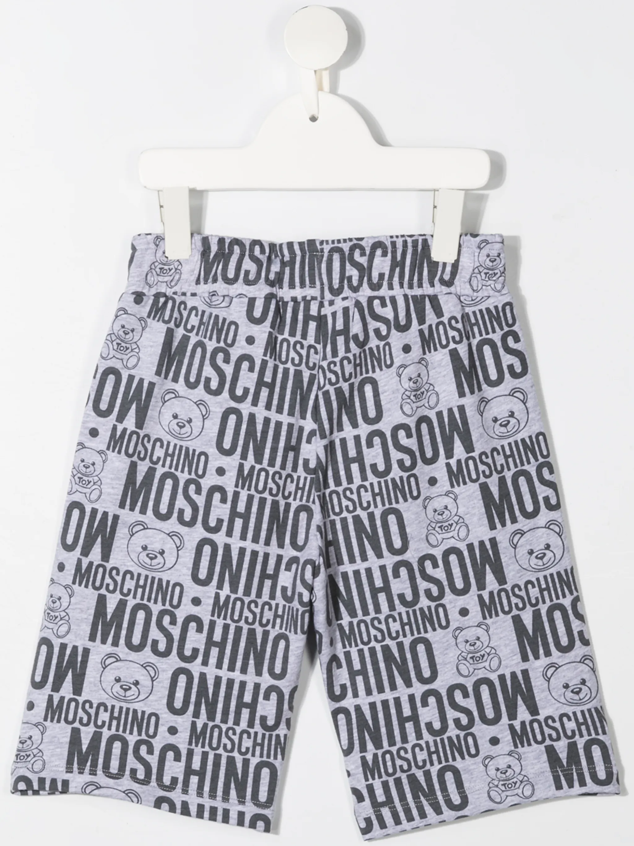 Шорты с монограммой Moschino Kids, серый — фото 2