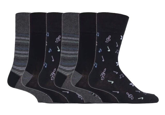 

6 пар мужских неэластичных носков mgg546 Gentle Grip, черный