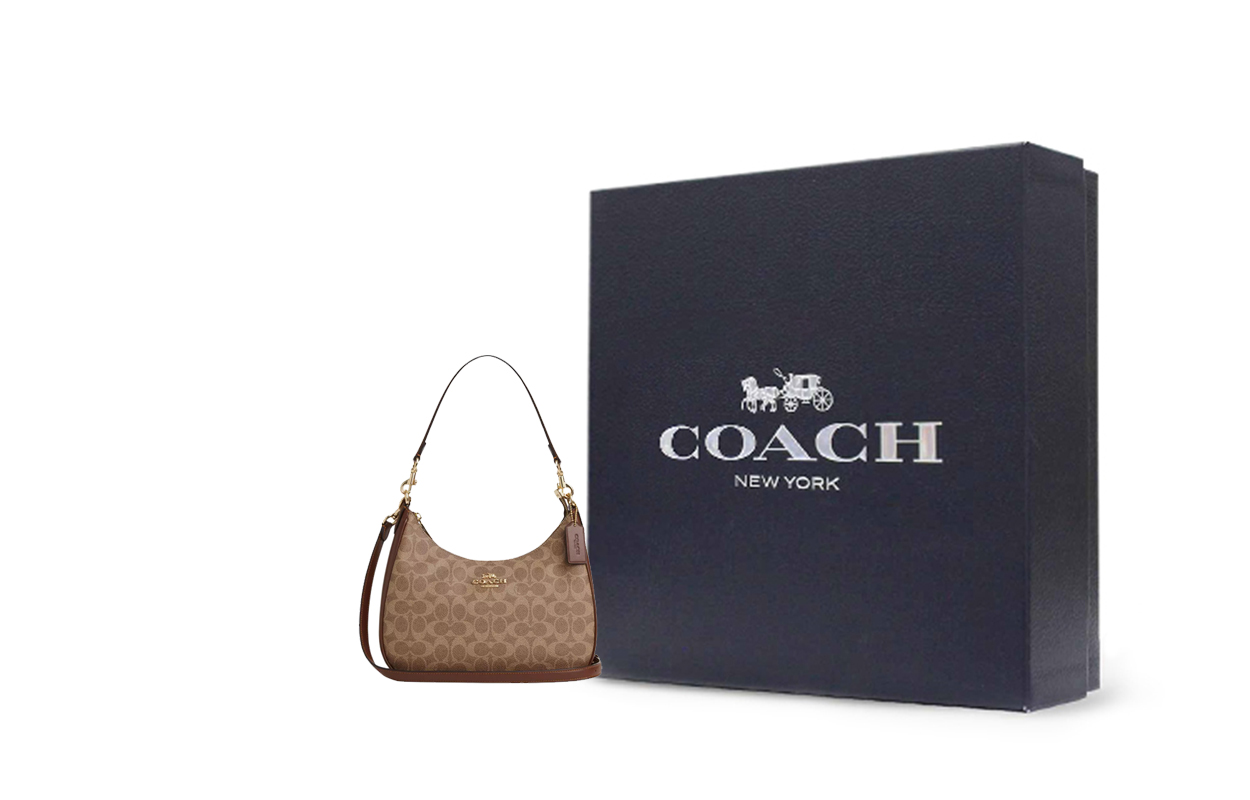 

COACH Терри Тканевая Сумка Через Плечо Большой Размер Женская Бежевая