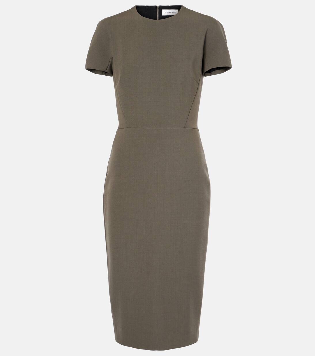 

Платье миди из крепа Victoria Beckham, цвет thyme