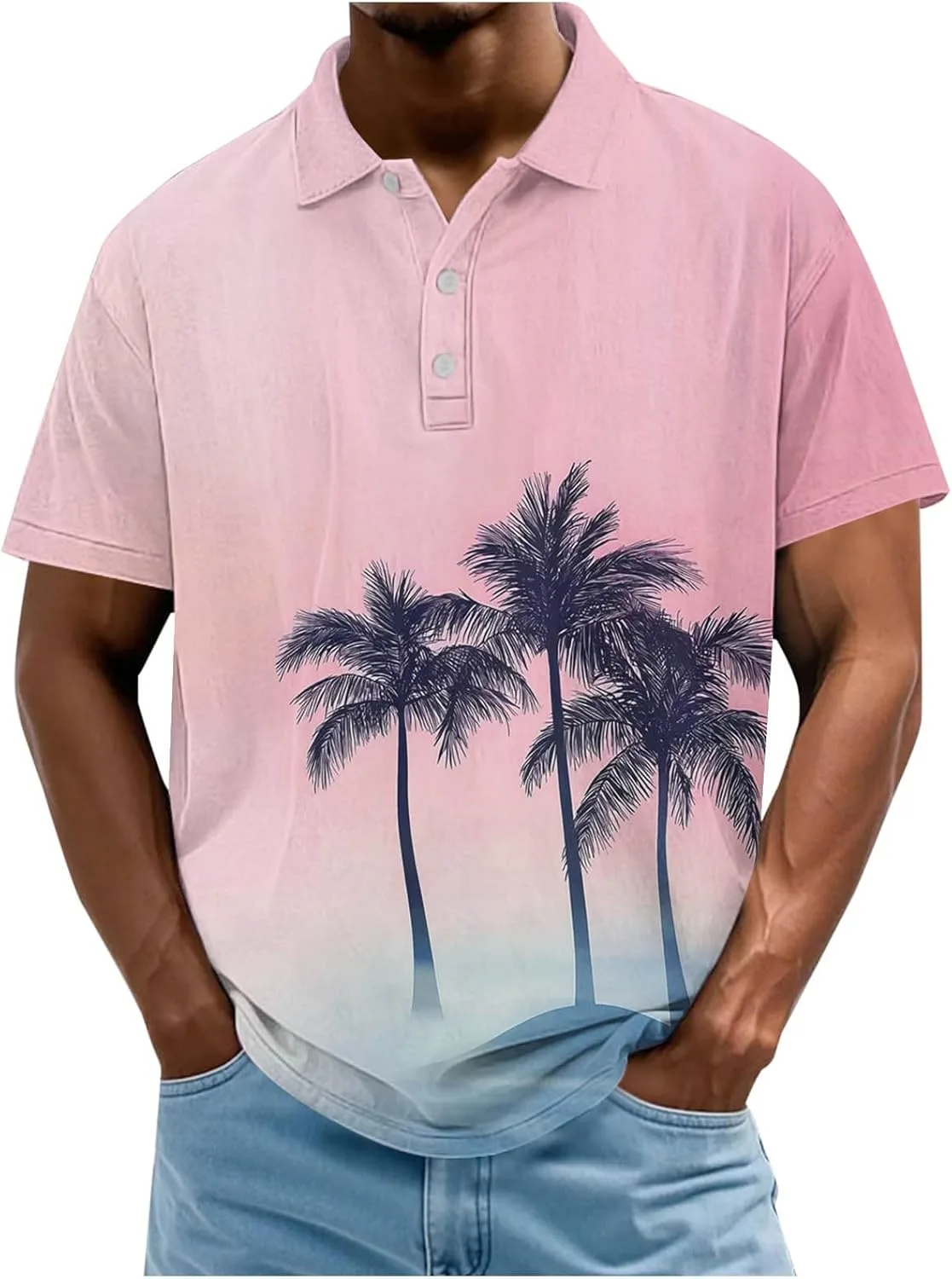 

Мужская гавайская поло с коротким рукавом Sdeycui