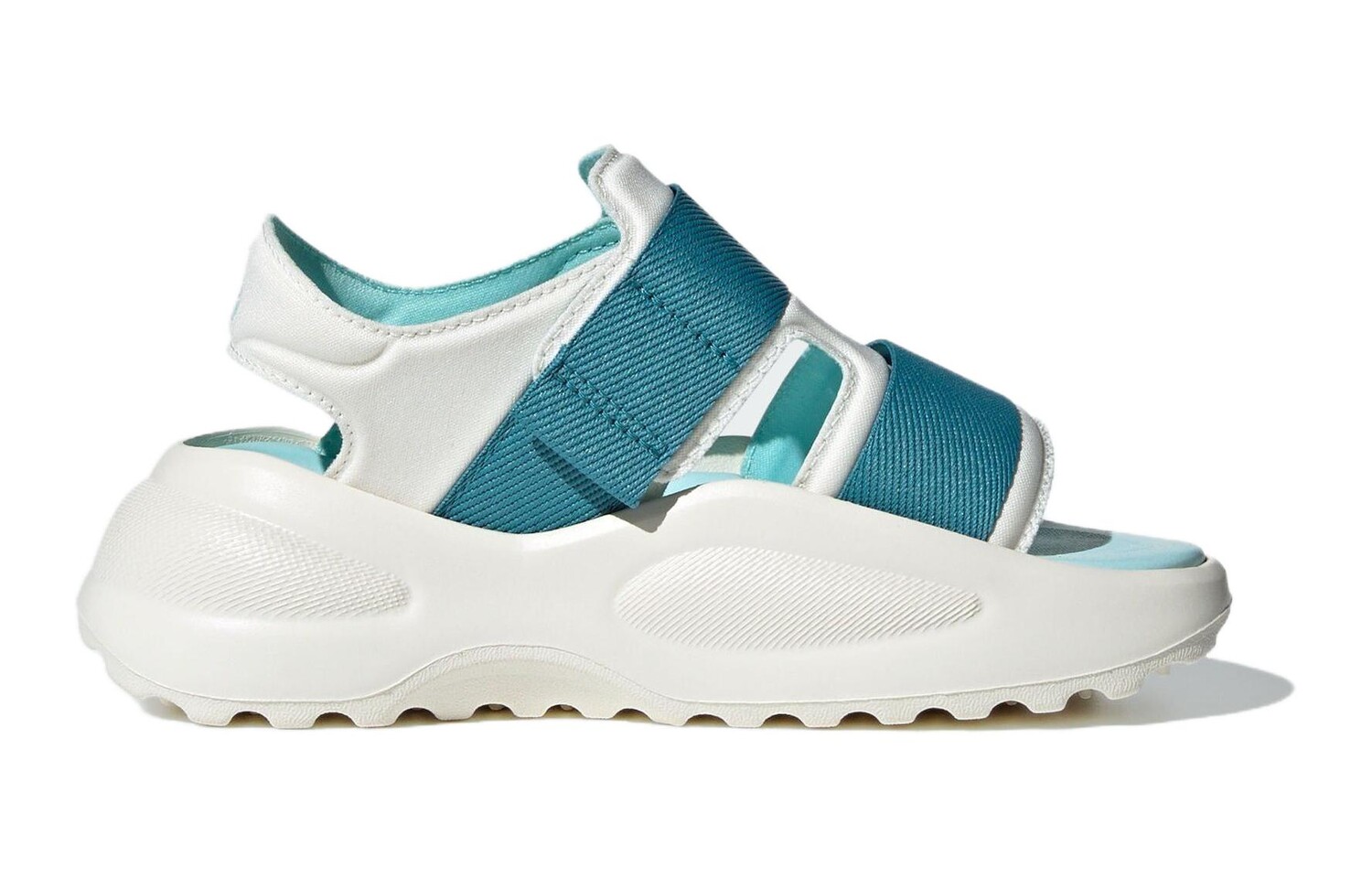 Сандалии детские Mehana Kids Chinese Jade белые/сине-зеленые Adidas, зеленый — фото 2