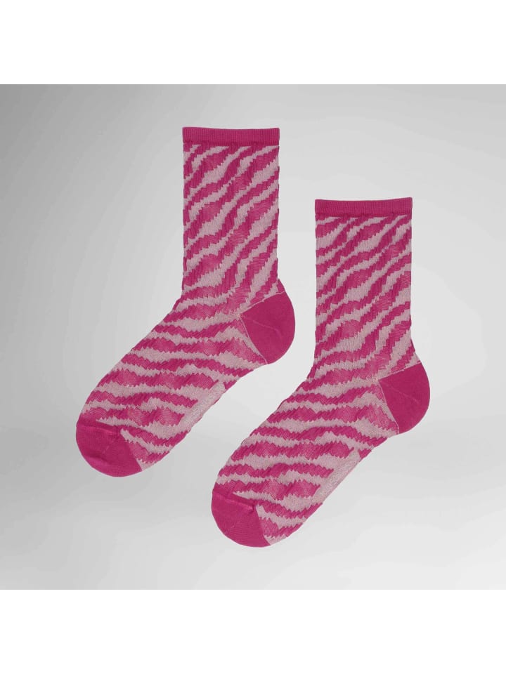 

Носки с узором Изогнутая линия ярко-розового цвета Hudson