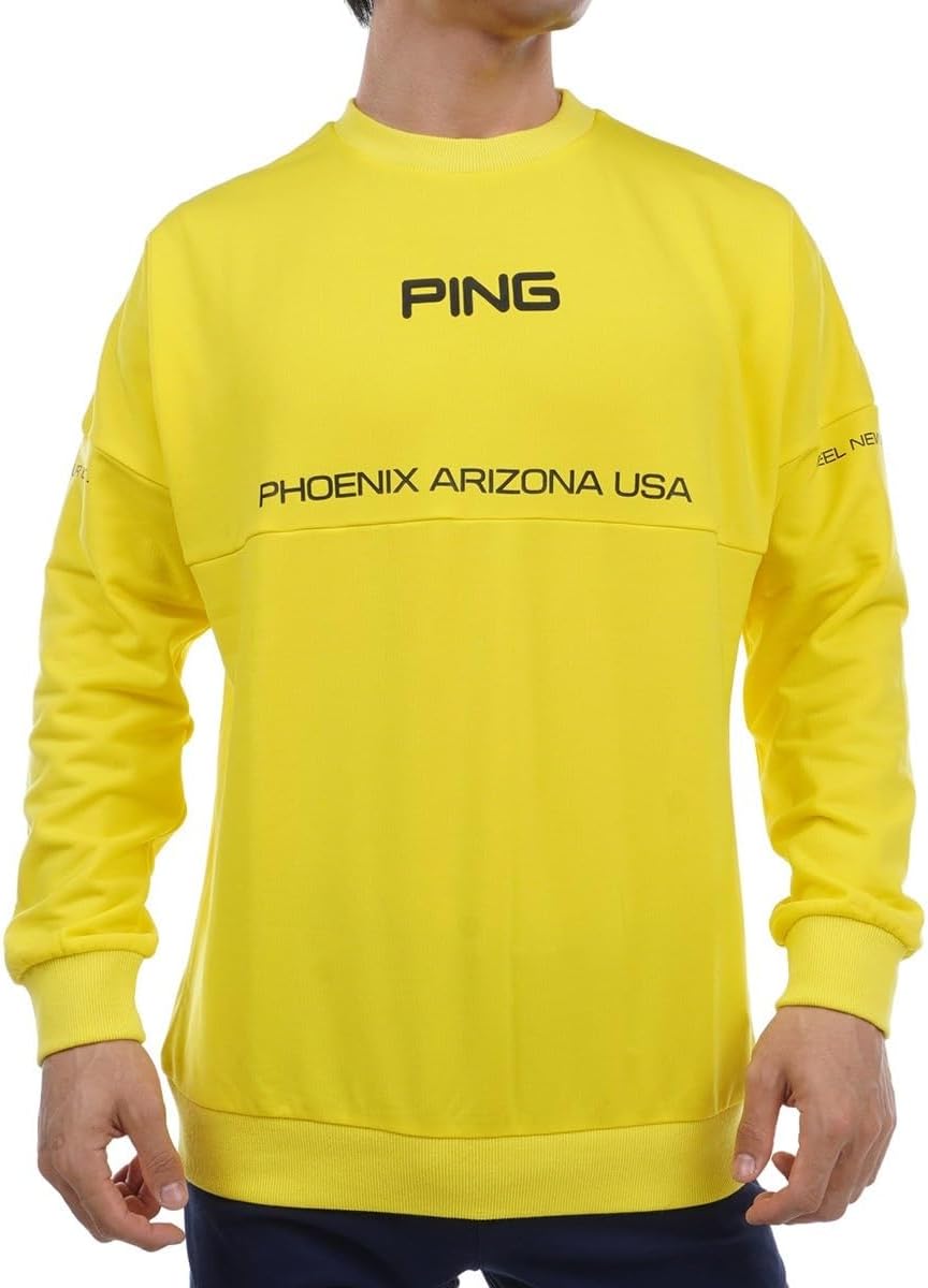 

Мужская толстовка с круглым вырезом Pin Apparel 621-3241801 (логотип бренда, флисовая подкладка), для гольфа Ping, светло-желтый