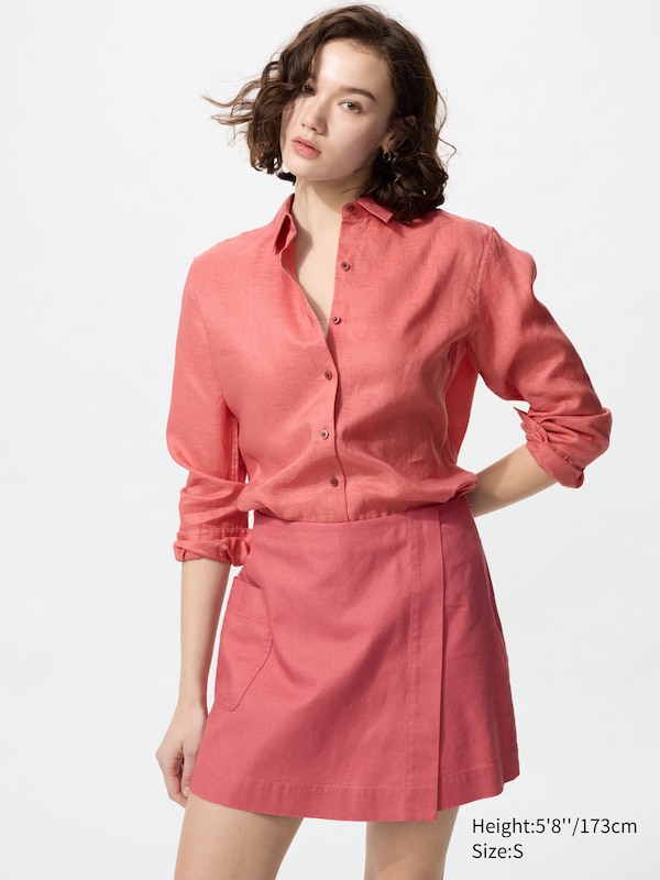 

Юбка-Шорты из льняной смеси Uniqlo, розовый