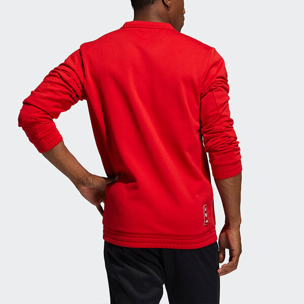 Толстовка adidas Mic Gfx Crew New Year's Edition Basketball Sports Fleece Lined Round Neck Pullover Red, красный — фото 3