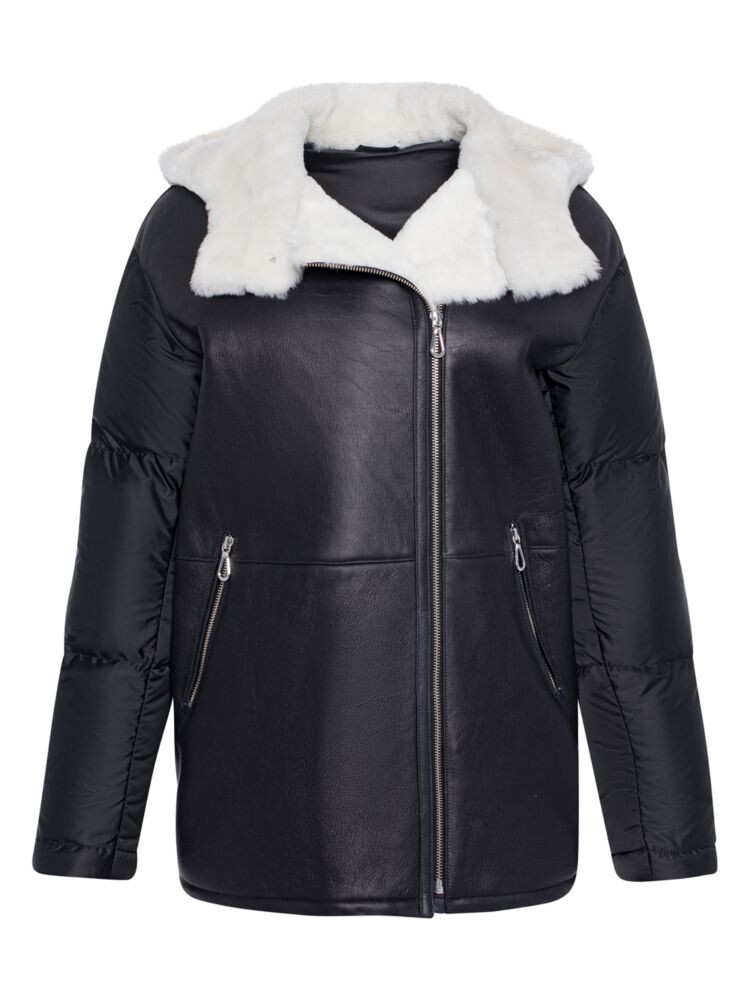 

Мотоциклетная куртка из овчины Made For Generations Wolfie Furs, цвет Black White