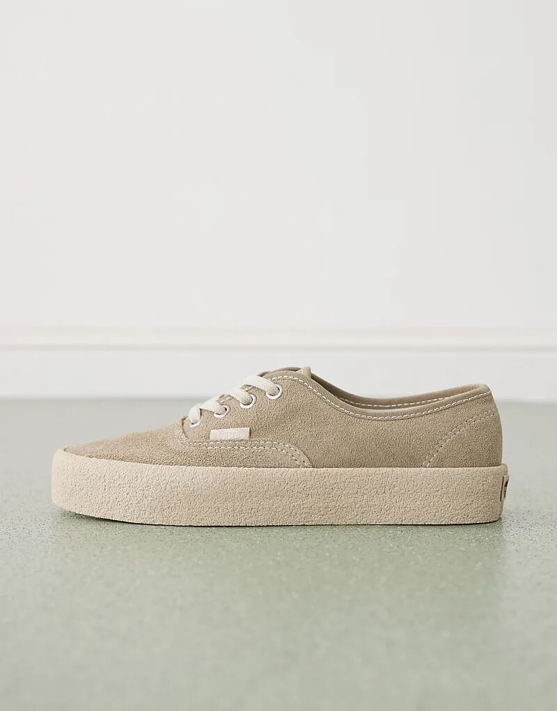 Кроссовки Vans Authentic из замши светло-зеленого цвета с креповой подошвой — фото 2