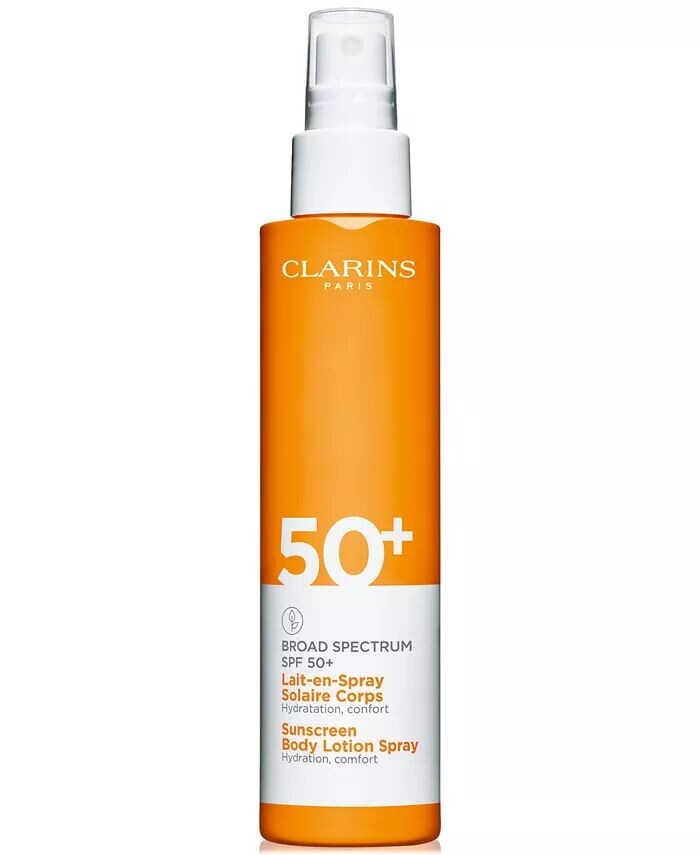 Солнцезащитный лосьон для тела-спрей широкого спектра действия SPF 50+, 5 унций Clarins — фото 4