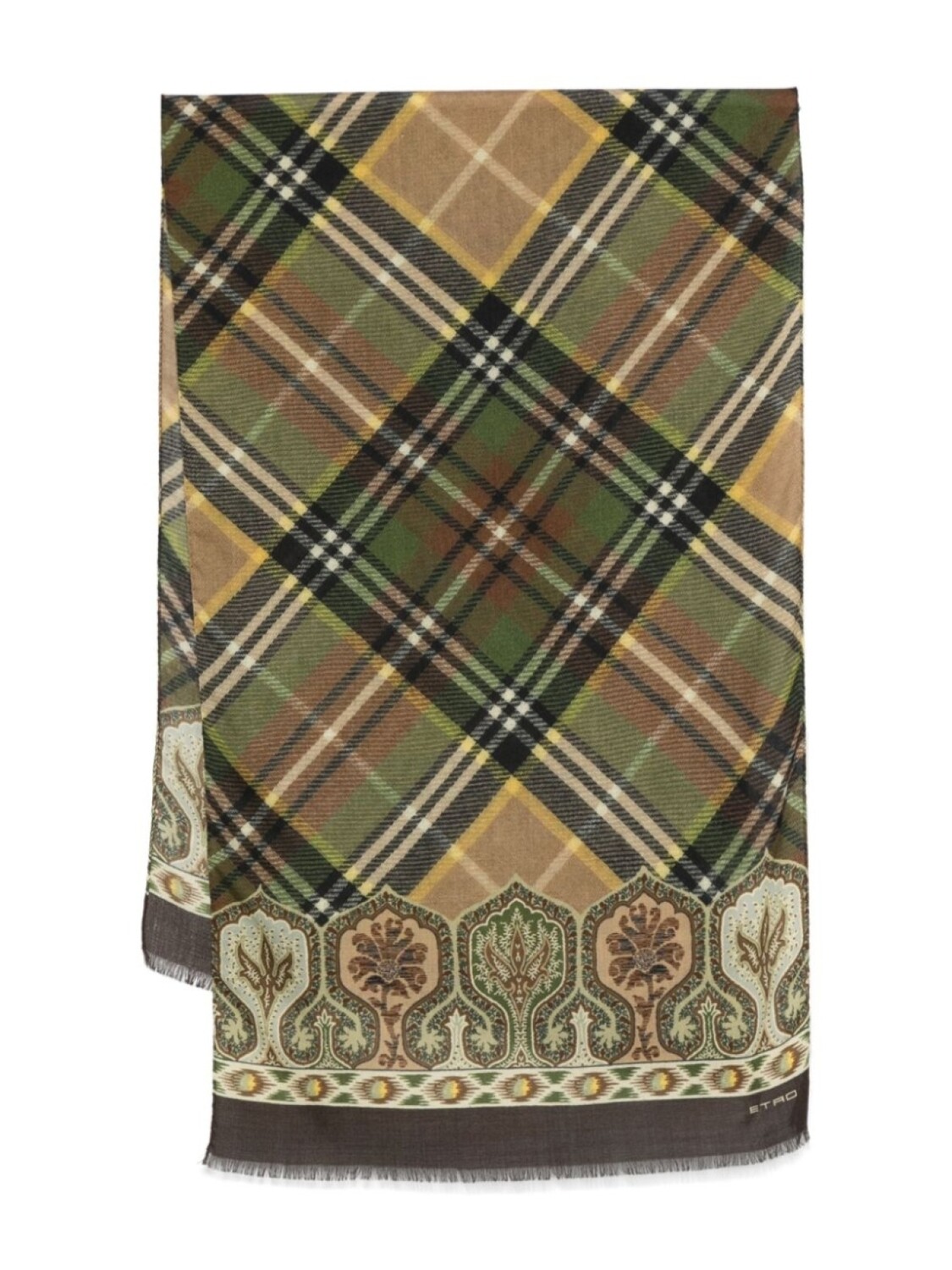 

ETRO шарф в клетку тартан, зеленый