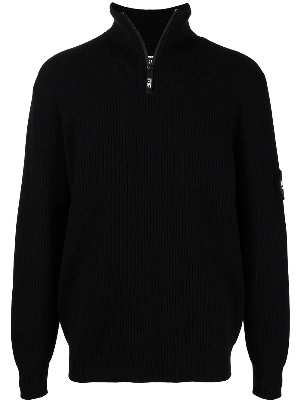 

Свитер с воротником-воронкой и нашивкой-логотипом Giorgio Armani, синий