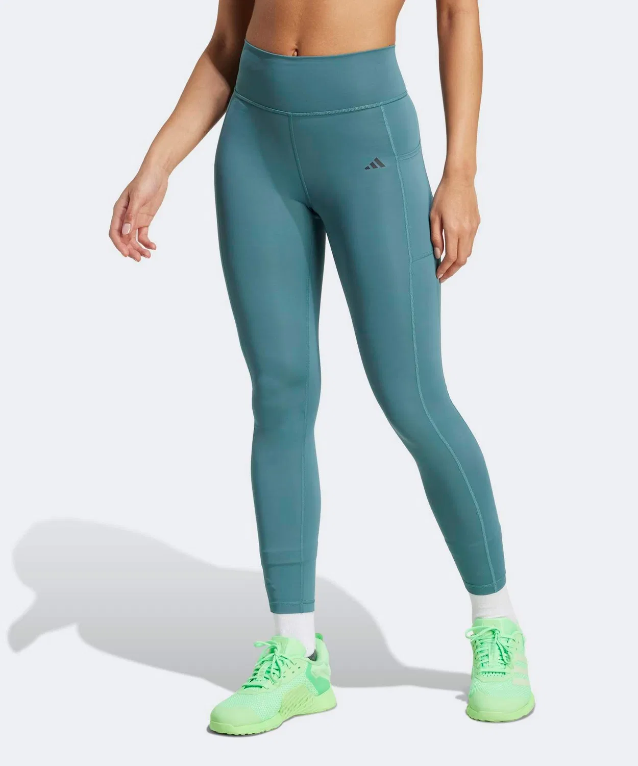 Леггинсы 7/8 с технологией CLIMACOOL Adidas, зеленые