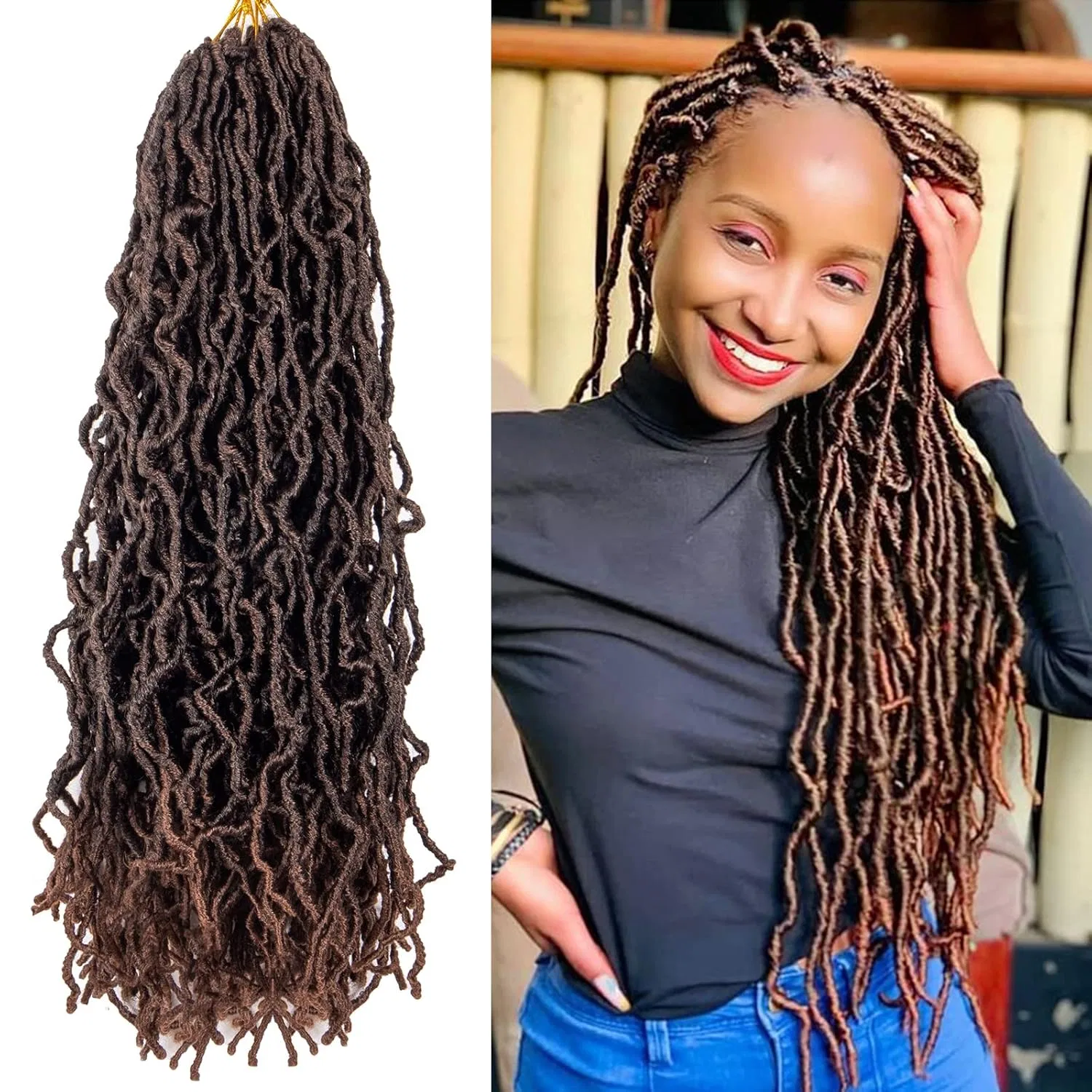 Искусственные дреды Nu Faux Locs 24 дюйма Alaleibaby, T30#
