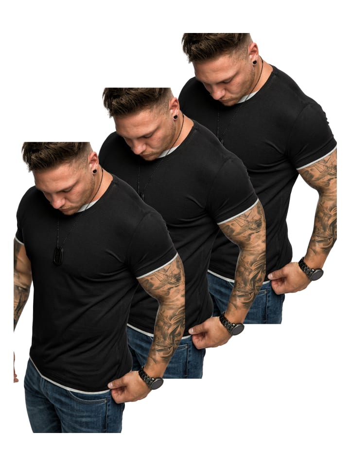 

Набор из 3 футболок 3. LAKEWOOD (3 шт., черные/серые), Черный, Набор из 3 футболок 3. LAKEWOOD (3 шт., черные/серые)