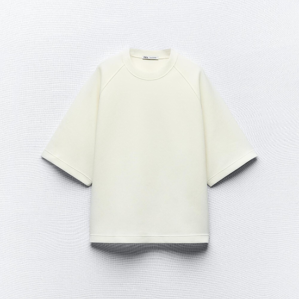

Футболка Zara Interlock Oversize, белый