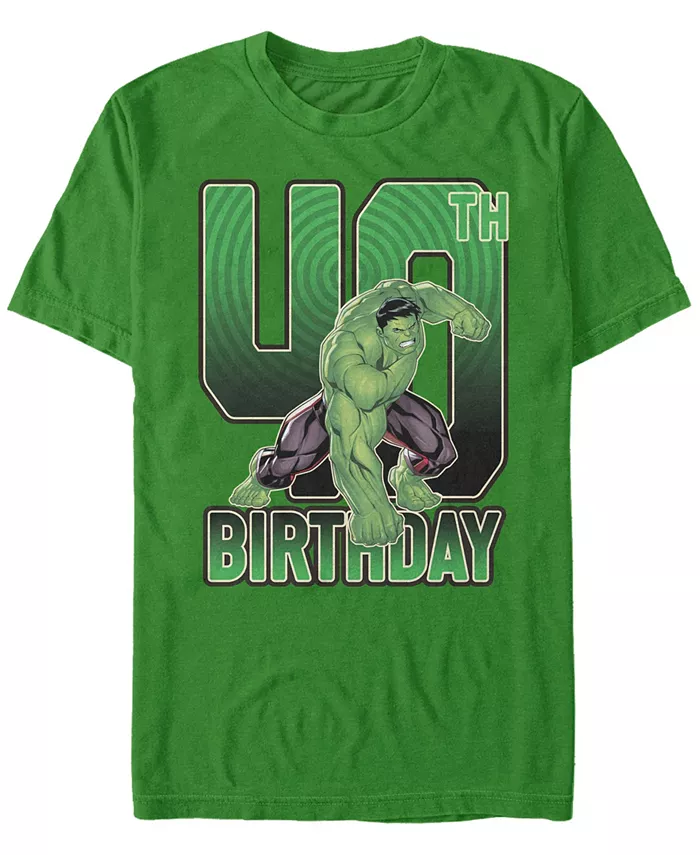 

Мужская футболка с коротким рукавом Marvel Hulk Smash 40th Birthday Fifth Sun, зеленый
