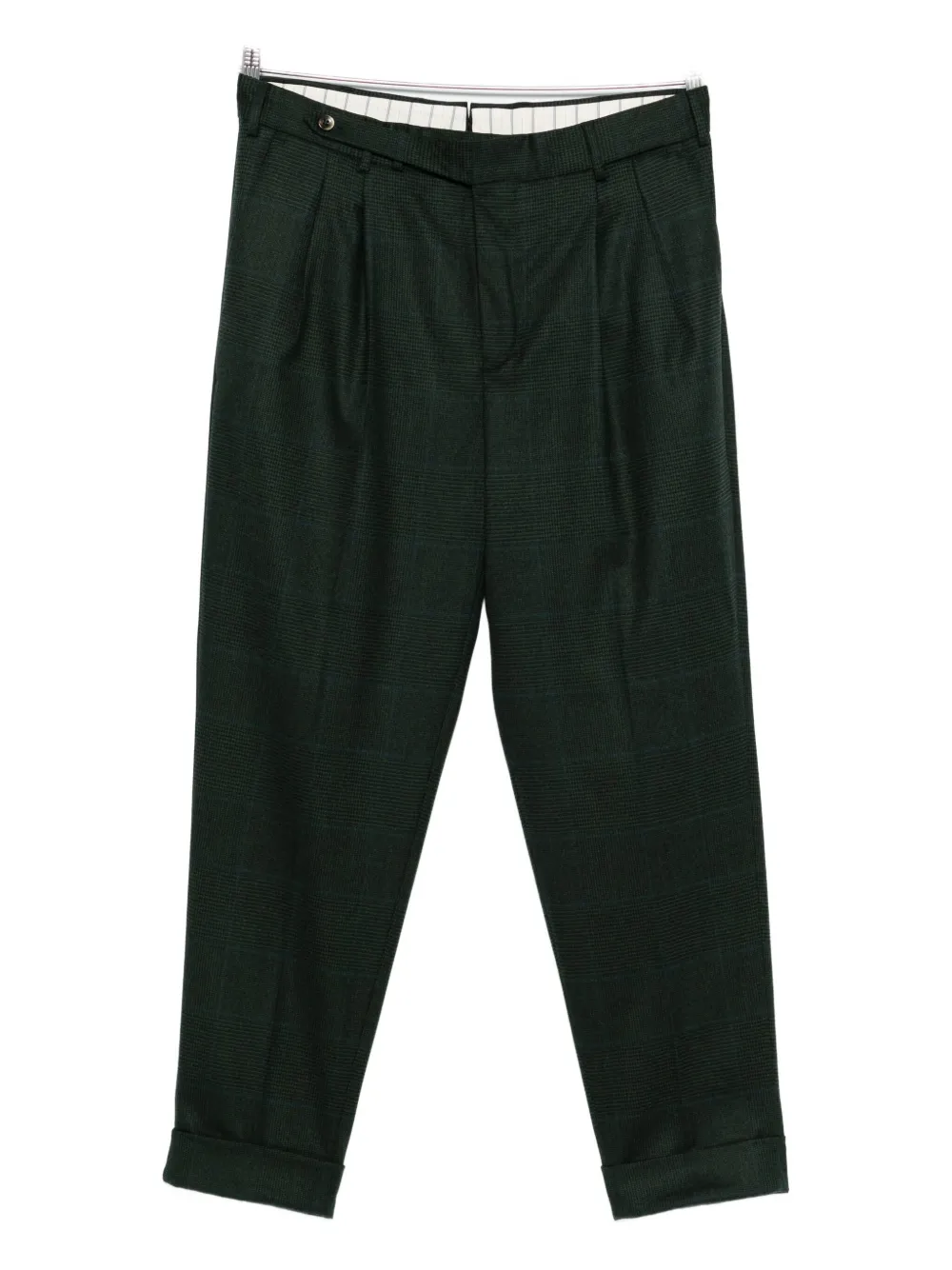 

Брюки из шерсти с деталями складок Pt Torino, зеленый