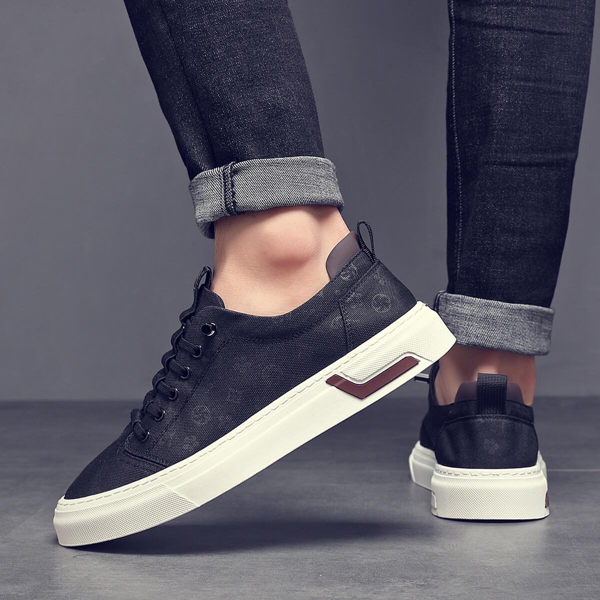 

Кеды мужские, обувь для скейтбординга низкая белый/коричневый Oceania Roo