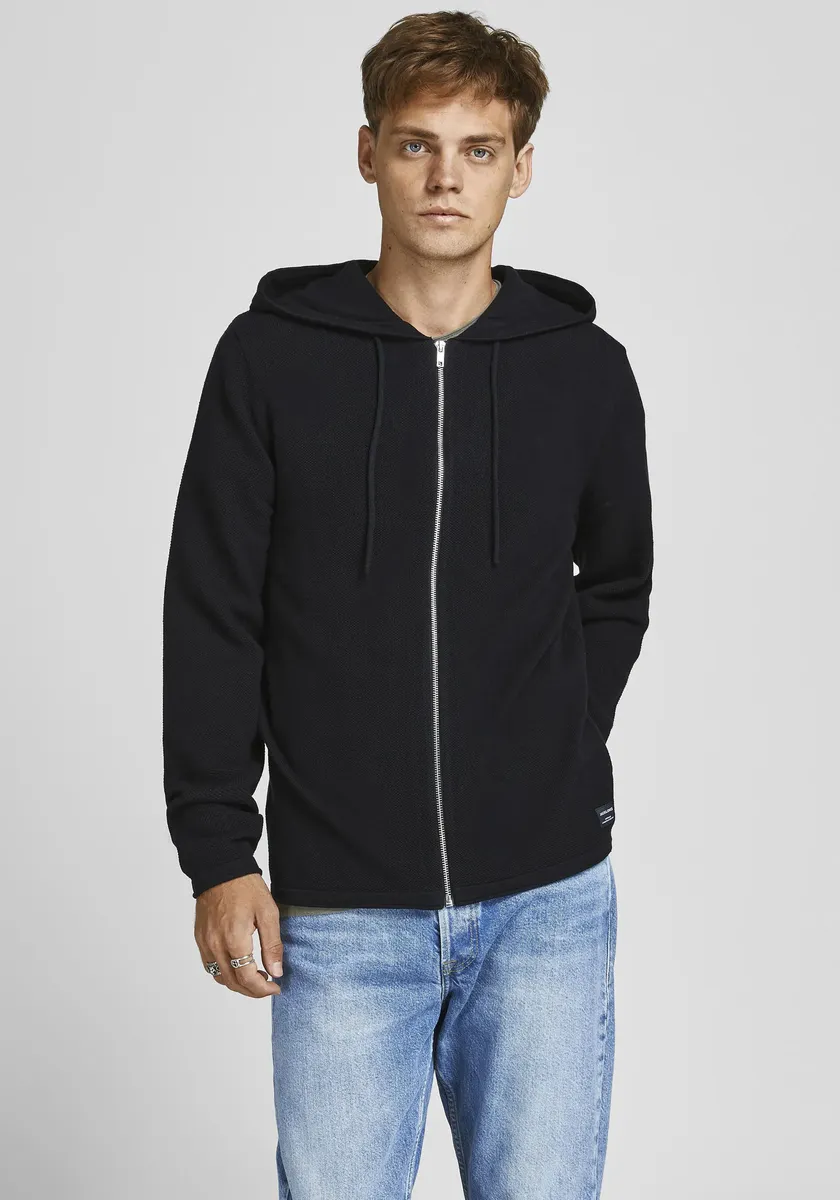 

Кардиган с капюшоном Jack & Jones "HILL KNIT CARDIGAN", черный