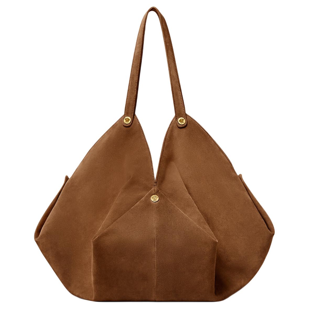 

VERSACE FANSIZHE Protea кожаная сумка через плечо большая женская brown