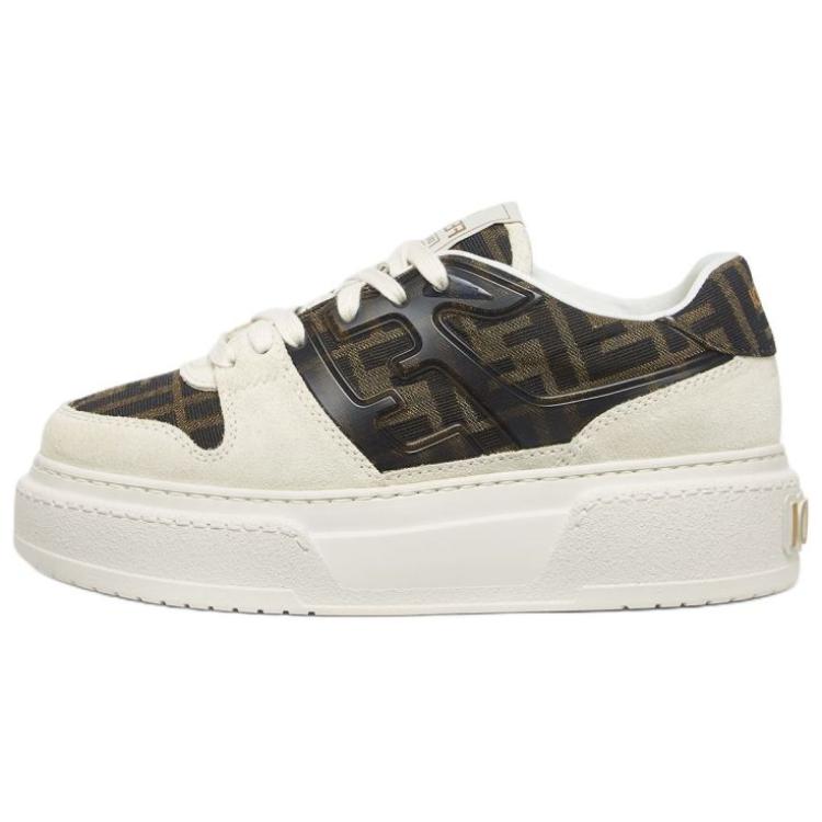 Низкие кроссовки Match Panelled для женщин FENDI, White Green
