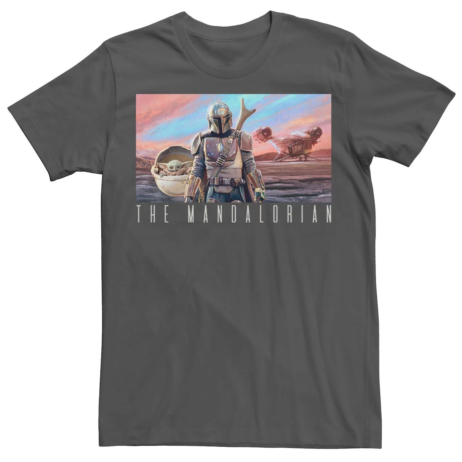 

Мужская футболка с красочным плакатом The Mandalorian Star Wars