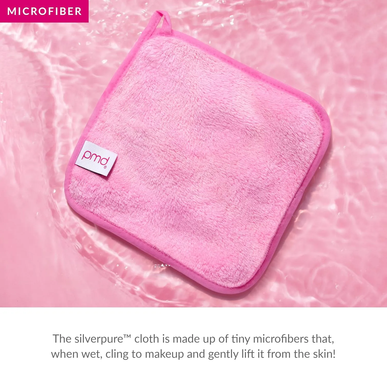 Салфетка для снятия макияжа PMD Beauty Silverpure, 1 шт., Pink with Starter Kit — фото 3
