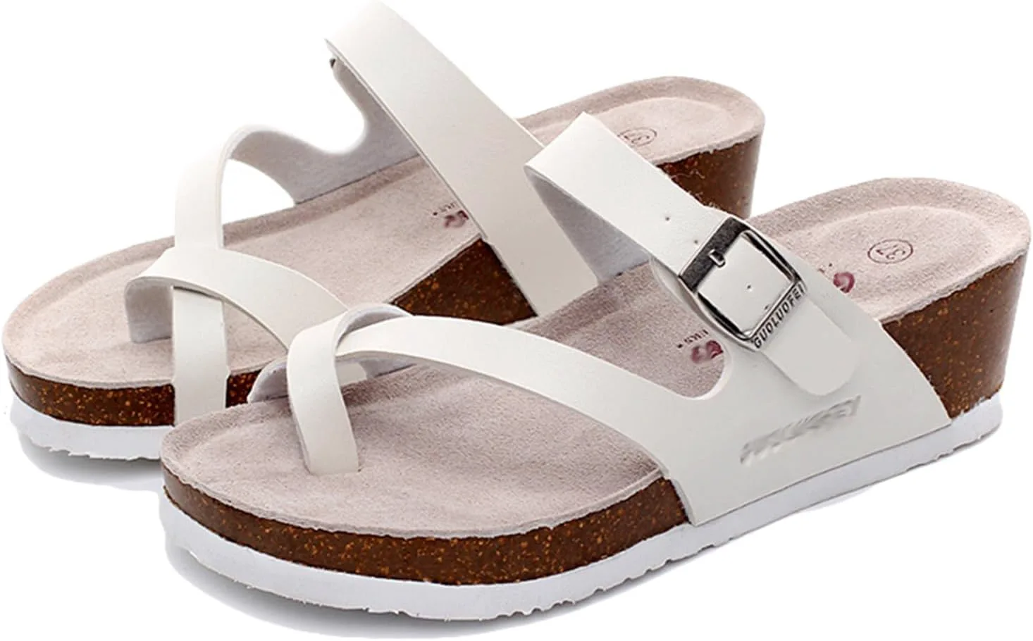 Women's Bunion Corrector Сандалии for Hallux Valgus,Outdoor Orthopedic Beach Slippers,Stylish Plantar Fasciitis Wedge Flip Flops WCXTY, белый