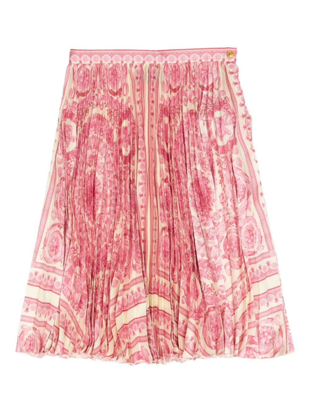 

Юбка со складками и цветочным принтом Versace Kids, розовый