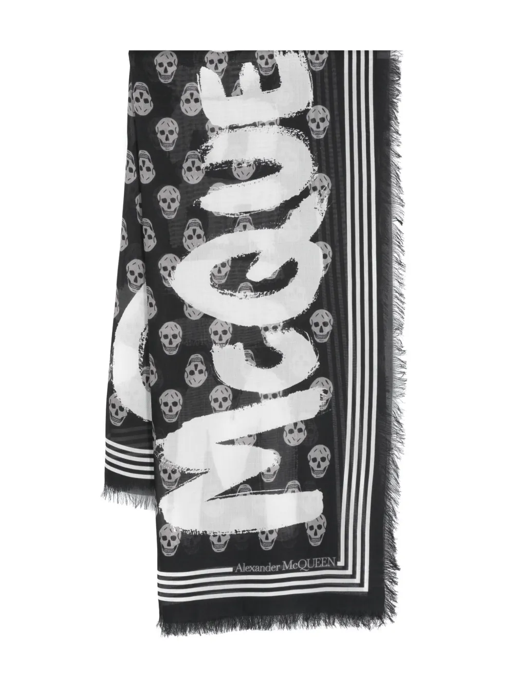 

Платок с принтом Skull и логотипом Alexander McQueen, черный