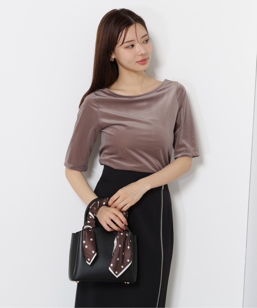 

Прозрачный велюровый топ с рукавами 3/4 PROPORTION BODY DRESSING, серый