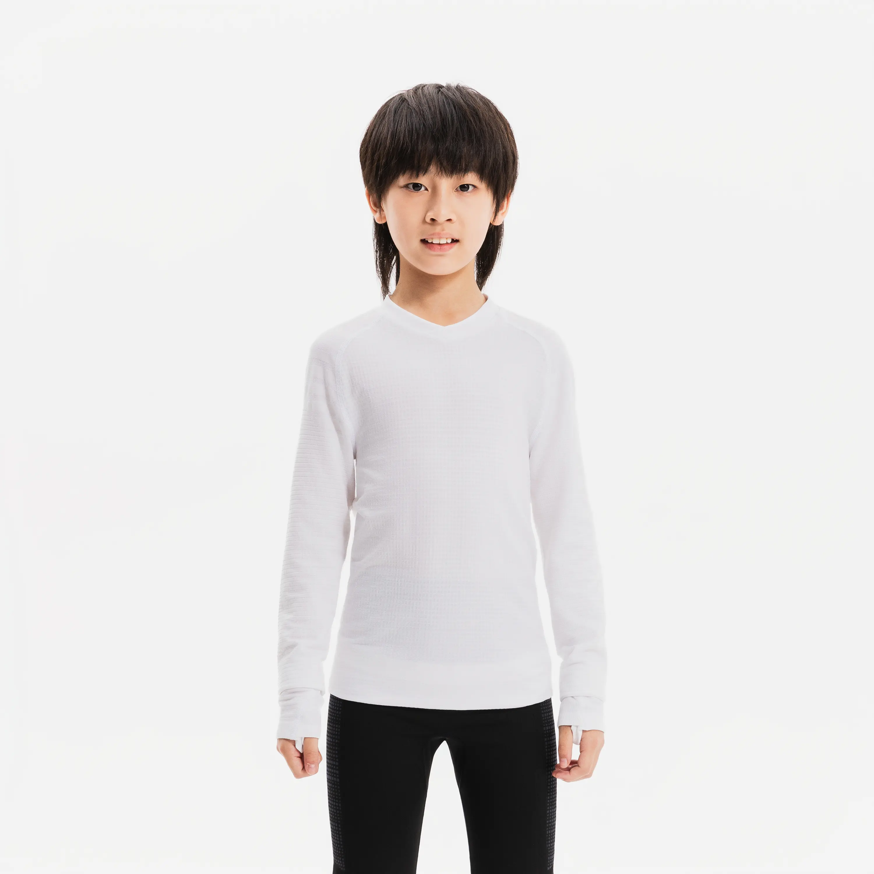 

Детская бесшовная футбольная футболка с длинным рукавом Kipsta KEEPDRY