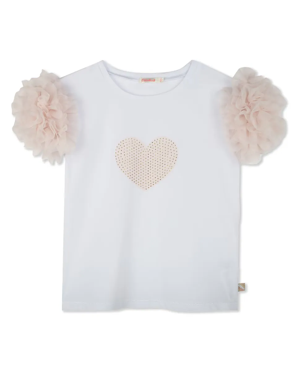 

Белая хлопковая футболка для девочки Billieblush, белый