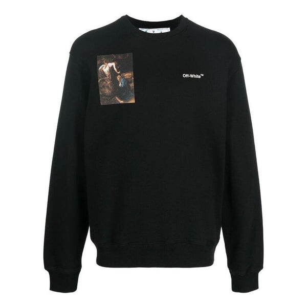 

Толстовка Men's OFF-WHITE FW22 Character Printing Round Neck Long Sleeves Loose Fit Black, черный
