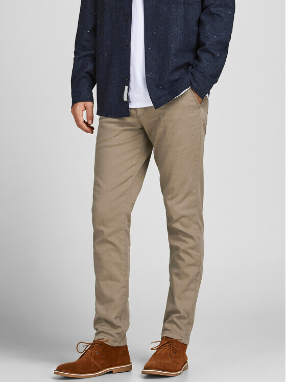 

Тканевые брюки узкого кроя Jack&Jones, бежевый