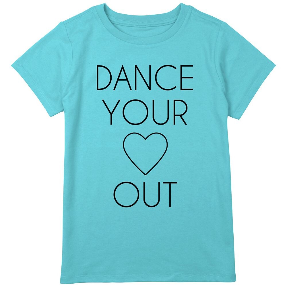 

Футболка больших размеров с рисунком «Dance Your Heart Out» для девочек 7–16 лет, синий
