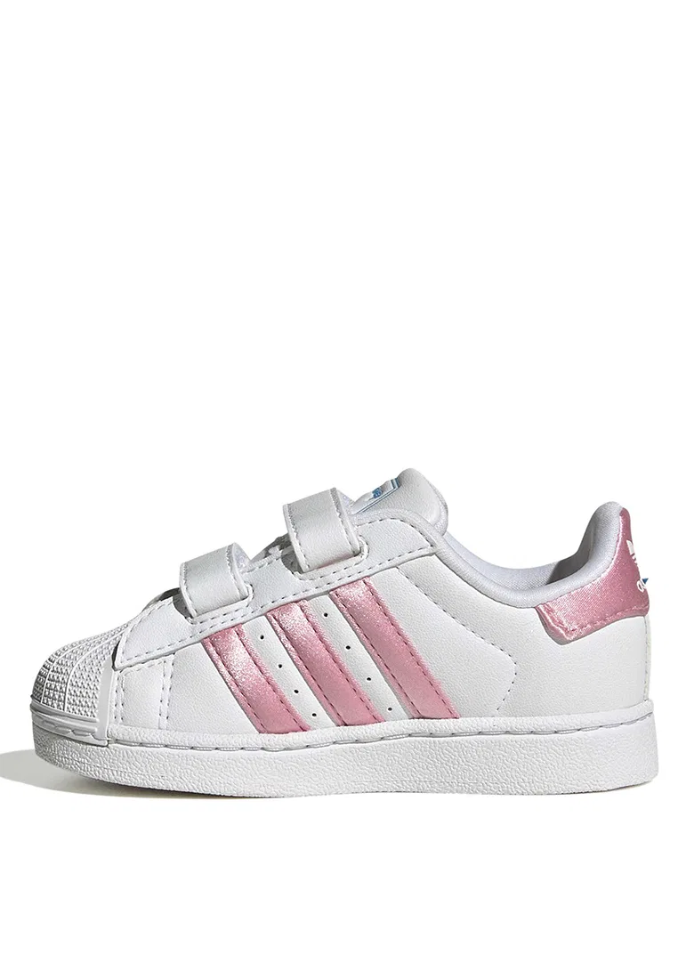 Кроссовки, на шнуровке, модель Superstar II, Adidas x Disney, розовый — фото 4