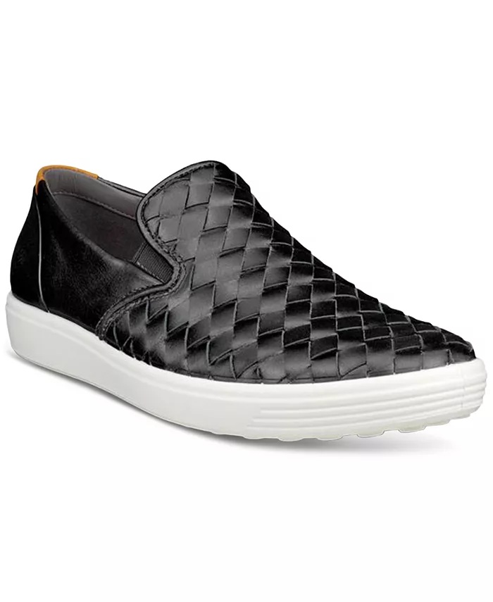 Женские мягкие слипоны Soft 7 Woven Ecco, серебряный