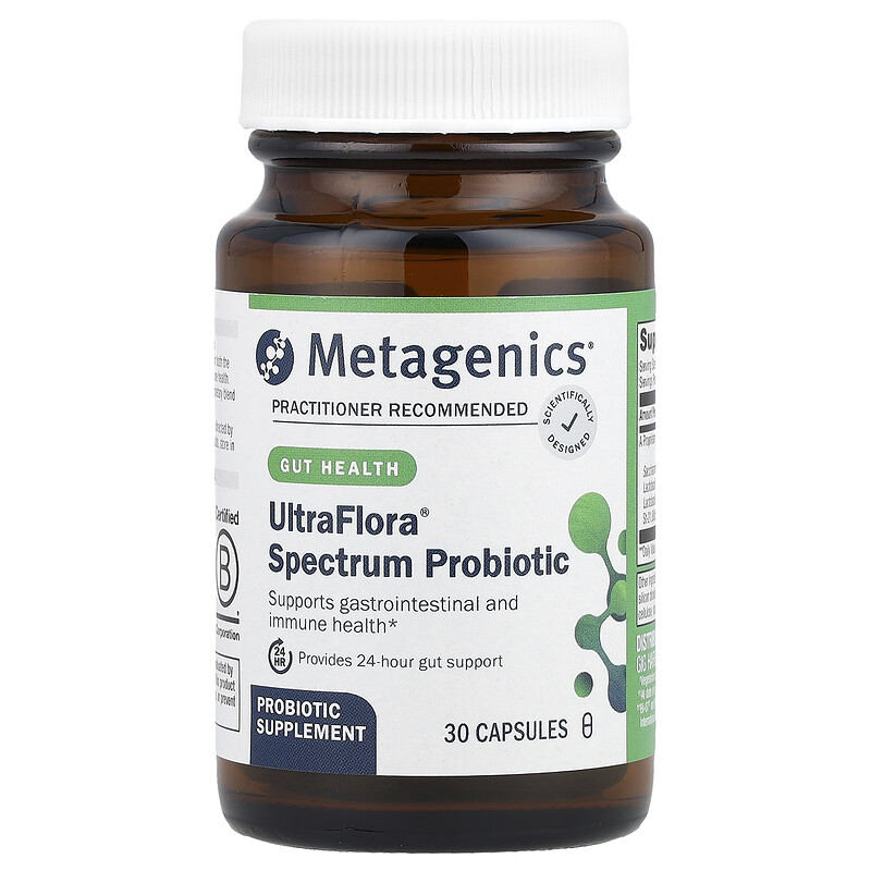 

Metagenics, UltraFlora Spectrum, пробиотик, 30 капсул