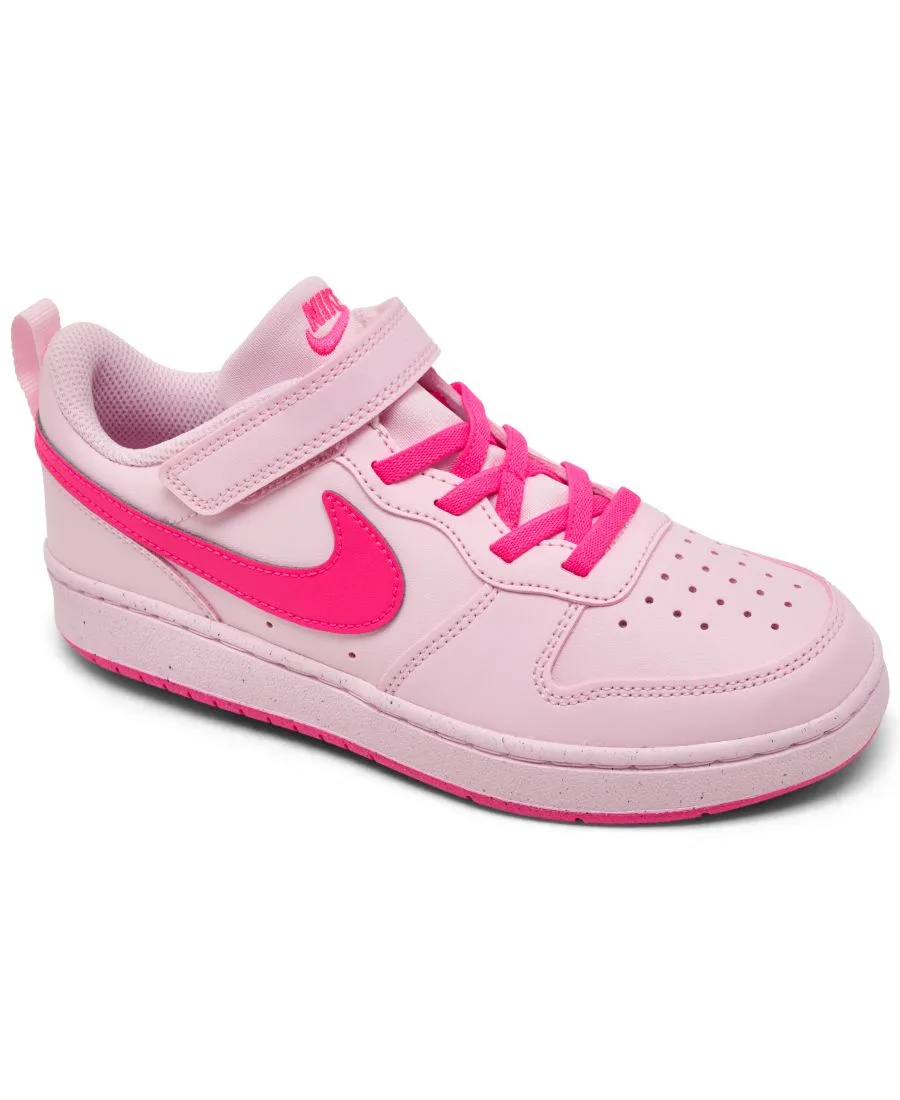 Детские повседневные кроссовки Little Kids Court Borough Low Recraft с застежкой-ремешком от Finish Line Nike, розовый
